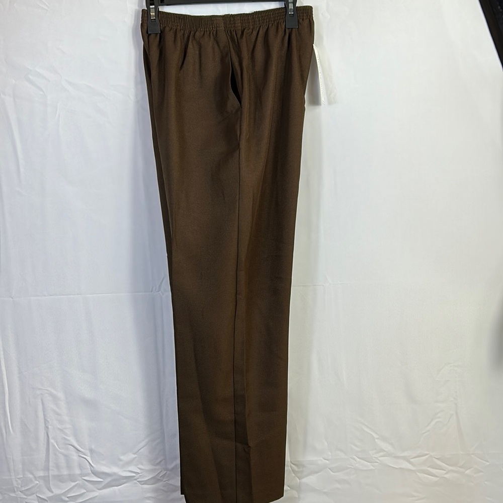 Alfred Dunner Brown Slacks Size 12 Proportioned Medium. Stretch Waistband New